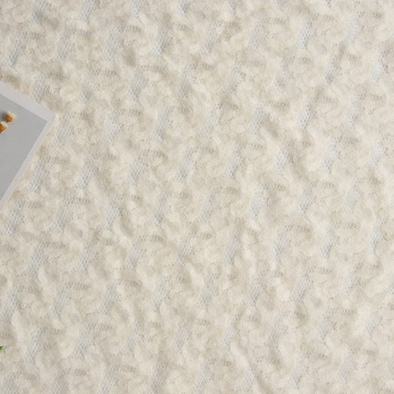 Lace Fabric Feather Beige Nylon Warp Knit for Women's Wear Wholesale S 5